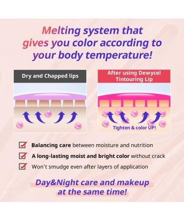 DEWYCEL TINTOURING BALM | #3 LIPS CORAL | Non-Sticky Moisturizing & Hydrating Tinted Lip Balm for Chapped Lips | Natural Color Lip Glow Balm - Buy Online on GoSupps.com