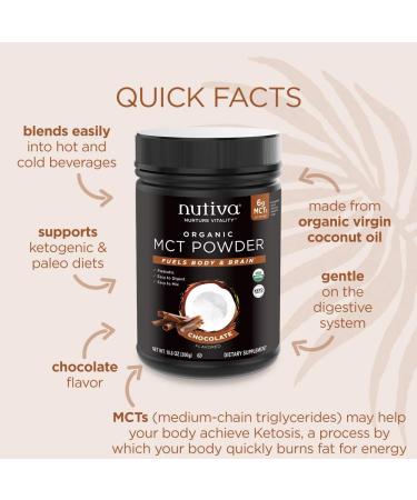 Nutiva Organic Chocolate MCT Powder - 10.6 oz (300g) for Energy & Wellness - Buy Online on GoSupps.com