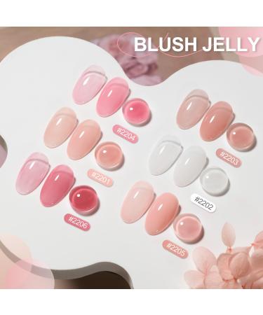 GAOY 6 Colors Rubber Base Gel Set Jelly Builder Nail Gel in Nude Sheer White & Pink | 2-in-1 Soak Off Base Gel Nail Strengthener - Buy Online on GoSupps.com