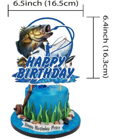 25 Pcs Fishing Cake Decorations Gone Fishing Cake Topper Cupcake Toppers for Fishing Birthday Decorations Baby Shower Decorations Birthday Party Supplies - Buy Online on GoSupps.com