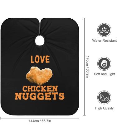 I Love Chicken Nuggets Barber Cape - Large Hair Cutting Apron for Adults | Stylish Hairdressing Gear - Buy Online on GoSupps.com