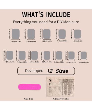 White French Tip Press On Nails - Short Square Pink Glossy Acrylic - Reusable 24pcs Stick On Nails for Women & Girls - DIY Nail Art Decoration - Buy Online on GoSupps.com