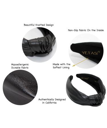 YETASI Black Leather Knotted Headband for Women - Stylish Fix for Messy Hair Days - Buy Online on GoSupps.com