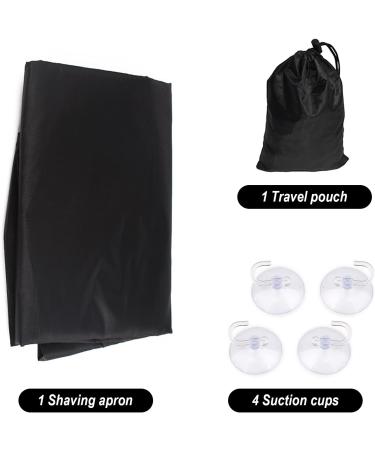 Waterproof Beard Bib Apron Cape Grooming Set - Ideal Gift for Him | Black, with 4 Suction Cups - Buy Online on GoSupps.com