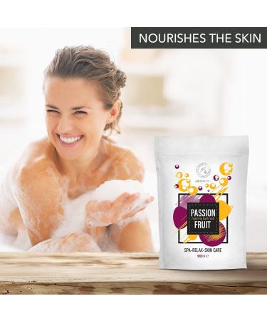 Passion Fruit Foaming Bath Sea Salt - 35 Oz | Bubble Bath with Almond & Grape Seed Oil | Aromatherapy Bath Salts for Relaxation - Buy Online on GoSupps.com