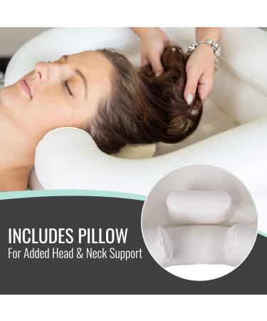 DMI Portable Inflatable Shampoo Bowl for Elderly, Disabled, and Bedridden - Wash Basin for Bedside Hair Washing, Cuts, Coloring - 24 x 20 White - Buy Online on GoSupps.com