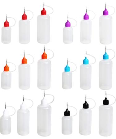 30 Pcs Precision Tip Applicator Bottles + 5 Mini Funnels for DIY Crafts & Painting - Multicoloured Tips for Quilling, Acrylic Painting, Gluing & Oiler Projects - Buy Online on GoSupps.com