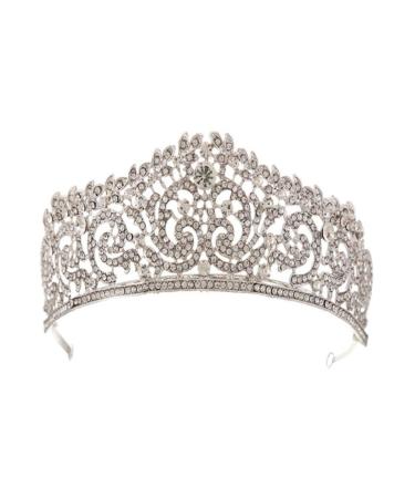 Lurrose Quinceanera Rhinestone Wedding Tiara Headband Crystal Tiara Headpieces Jewelry for Wedding Birthday Tiara