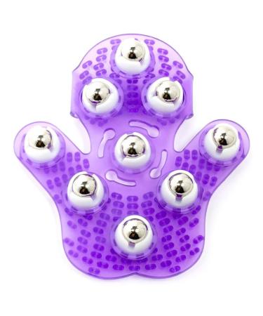 Roysmart Palm Shaped Massage Glove Body Massager with 9 360 Degree Roller Metal Roller Ball Stress Relief Massager (Purple) - Buy Online on GoSupps.com