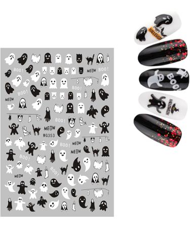 JMEOWIO 8 Sheets Halloween Nail Art Stickers Decals Self-Adhesive Cute Ghost Pink Pumpkin Nail Supplies Nail Art Design Decoration Accessories - Buy Online on GoSupps.com