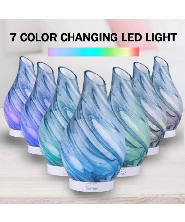 120ml Glass Aromatherapy Diffuser - Ultrasonic Mist Humidifier with Timer & Color Changing Lights - Blue - Buy Online on GoSupps.com
