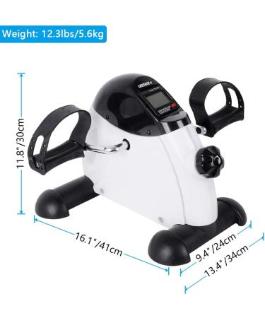 OneTwoFit Mini Exercise Bike Portable Pedal Exerciser Legs and Arms Fitness Cycling with LCD Display for Seniors Rehab White - Buy Online on GoSupps.com