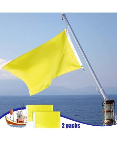2 Pcs Yellow Nautical Quarantine Flags | Solid Color Nylon Boat Flags 12 x 18 - Buy Online on GoSupps.com