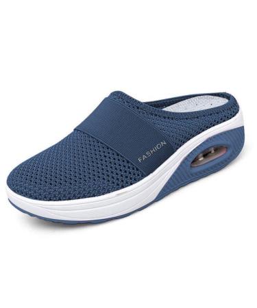 Dosurgorn Women's Air Cushion Slip-On Walking Shoes- Orthopedic Diabetic Walking Shoes Mesh Orthopedic Diabetic Walking Shoes 8 Blue