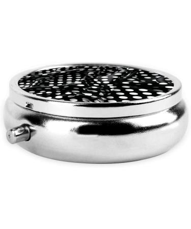 Black and White Corrugated Dots Round Pill Box | 3 Compartment Travel Organizer for Pills - Buy Online on GoSupps.com