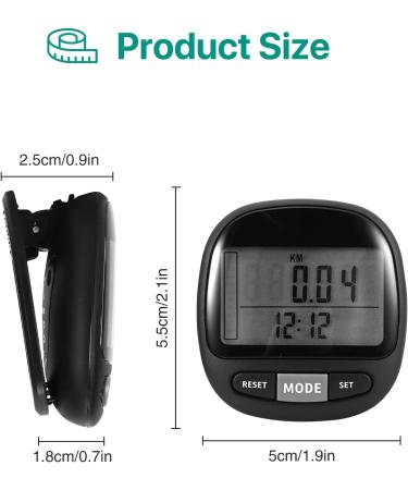 Wowlela 3D Pedometer - Accurate Step Tracking Clip-On Design Digital Target Monitor for Seniors & Kids - Buy Online on GoSupps.com