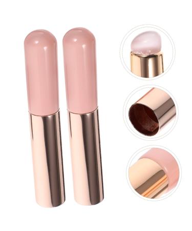 2pcs Lip Brush Set - Premium Lipstick Applicator Wands for Flawless Lip Makeup & Concealer | Soft Round Head Wood Brushes in Pink - Buy Online on GoSupps.com