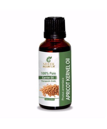 Apricot Kernel Seed Oil 100% Pure Natural Cold Pressed Carrier Oil for Massages & Aromatherapy - Natural Skin Care for Unisex (Prunus Armeniaca Oil) 1.01 Fl.Oz