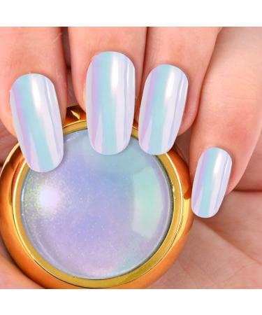 MEILINDS 2 Pcs Mermaid Chrome Nail Powder Kit - Neon & Iridescent Holographic Glitter for Unicorn Nails - Rainbow Mica Powders for Chrome Nail Art - Buy Online on GoSupps.com