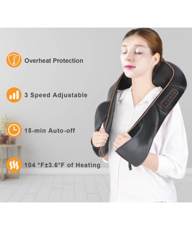 Shiatsu Neck & Shoulder Massage Device with Heat 3D Deep Tissue Massager for Home Office & Car Adjustable Speeds - Buy Online on GoSupps.com