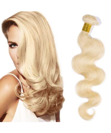 SEGO 10A Brazilian Human Hair Bundles Virgin Weave Body Wave 100% Unprocessed Brazilian Human Hair Light Blonde#613 22"- 1 Bundle