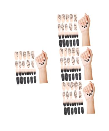Beaupretty 4 Sets Halloween Fake Nails Detachable Fake Nail Fake Nails Tips Manicures Charm Coffin Fake Nails Manicure Patch Manicure False Nail Spider Web False Nail Nails Press