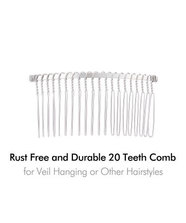 Cinaci 30 Pack Silver Metal Hair Side Combs with 20 Teeth - DIY Decorative French Headpieces for Women & Girls - Wedding & Craft Accessories - Buy Online on GoSupps.com