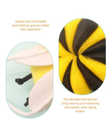 Lurrose 4-Piece Animal Balls Loofah Set for Kids - Yellow Spa Bath Scrubber Sponge for Boys and Girls - Buy Online on GoSupps.com