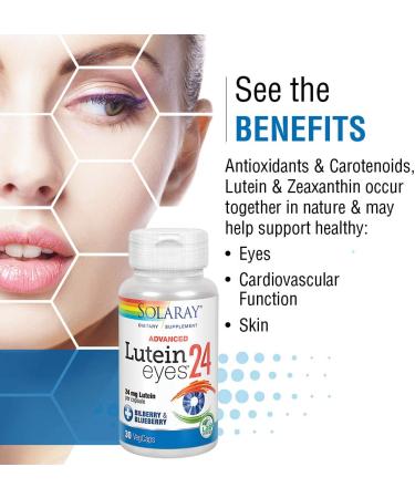 Solaray Advanced Lutein Eyes 24 mg - 30 Vegan Capsules for Eye Health - Buy Online on GoSupps.com