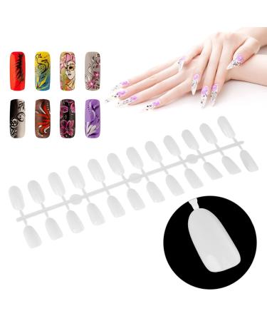 240 Oval Gel Nail Color Card - DIY Practice Nail Art Display | White Polish Tips - Buy Online on GoSupps.com