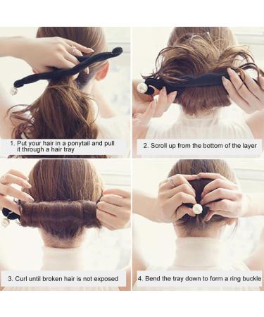 3pcs Pearl Hair Bun Maker for Women Lazy Hair Curler Bun Clips Flexible Foam Sponge Donut Maker for Making DIY Hair Styles Magic Hair Styling Tool Accessories(black) - Buy Online on GoSupps.com