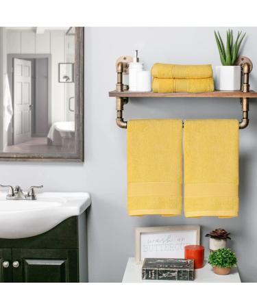 Lchkrep 100% Cotton Bathroom Hand Towels (14x30 inch) - Super Soft & Absorbent (Yellow, 2 Pack) - Buy Online on GoSupps.com