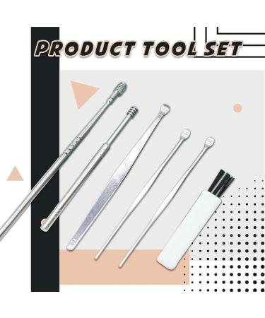 6 Ear Pick Earwax Removal Kit Ear Wax Removal Tool Set-Ear Pick Cleaning Dental Tools with Cleaning Brush and Storage Box - Buy Online on GoSupps.com