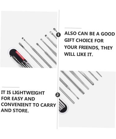 KALLORY 2 Sets 7pcs Stainless Steel Ear Cleaning Tool Set - Ear Care Nursing Spring Tool for Gentle Ear Cleaning - Cosmetic Silver - Pack of 2 - Buy Online on GoSupps.com