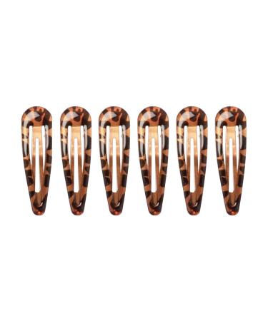 HD Novelty Hair Accessories Snap Hair Clips Bendies Sleepies 6Pcs 5CM Snap Hair Clips School Colours Hairclips Hair Accessories for Girls & Women (Tort)
