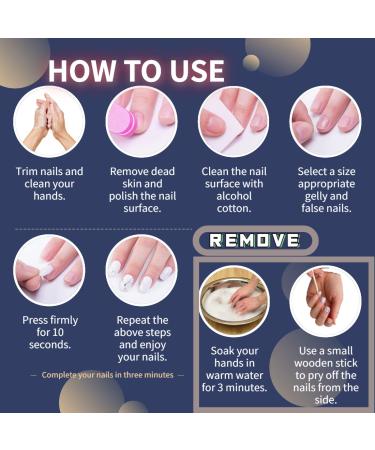 24 Pcs Pink Glossy Medium Square Press on Nails with Heart French Line - Stylish False Nails for Women - Buy Online on GoSupps.com