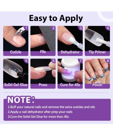 Short Almond Gel Nail Kit - 300pc BTArbox Soft Gel Tips with Solid Nail Glue & Portable Lamp - Buy Online on GoSupps.com