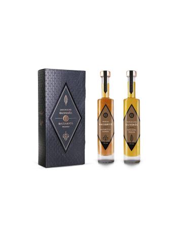 My pleasure olive oil & balsamic vinegar gift set - Greek olive oil native extra - white balsamic vinegar first quality class - delicatessen gift box - 2x 100 ml - premium gift packaging