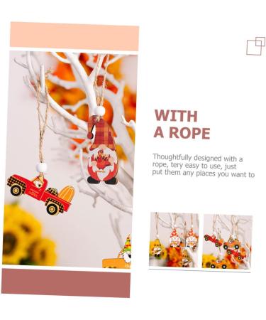 Cabilock 2 Boxes Thanksgiving Pendant Thanksgiving Gnome Pendant Festive Pendant Cartoon Wooden Accessories - Buy Online on GoSupps.com