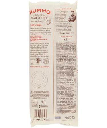  Italian Gourmet E.R. Rummo Spaghetti No. 3 Pack of 8 durum wheat semolina pasta 1 kg + Italian Gourmet Polpa di Pomodoro 400 g - Buy Online on GoSupps.com