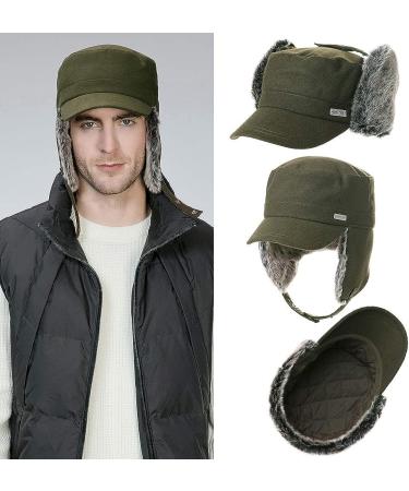 Jeff & Aimy Unisex Winter Fudd Earflap Trapper Hat 54-62CM 99707 in Olive Green - X-Large - Buy Online on GoSupps.com