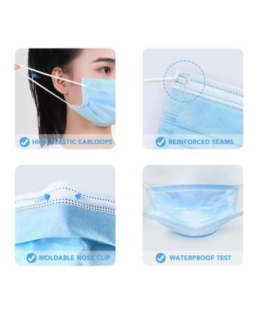 DXLOVER Face Masks 3 Layer Adult Blue 50 Pack - Individually Packaged - Large Size - Buy Online on GoSupps.com