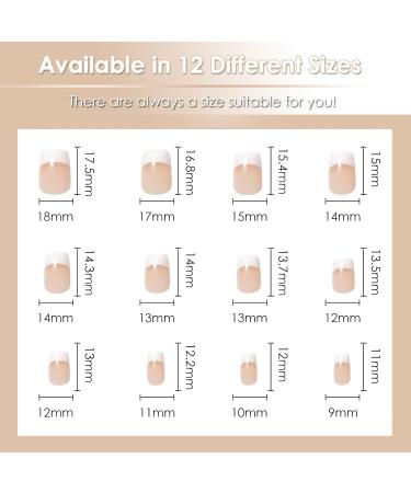 DMQ French Fake Nails 48Pcs Medium Short Nude Full Cover Press on Nails with Glue - Nail Art Manicure Set for Women and Girls - Buy Online on GoSupps.com