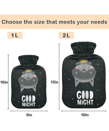 NAANLE Cartoon Bat Hot Water Bottle - 2L Transparent Heat Bottle for Bed & Foot Warmer | Pain Relief & Cold Therapy - Buy Online on GoSupps.com