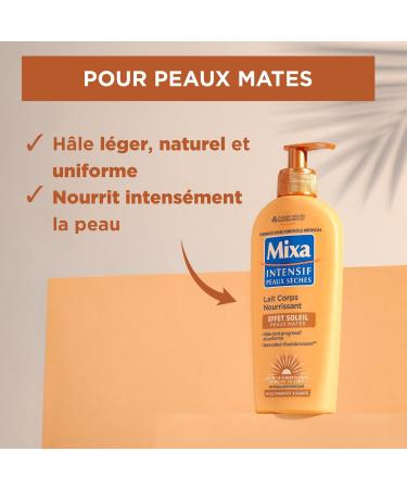 Mixa Intensive Dry Skin - Nourishing Body Lotion Sun Effect - Self-Tanning - Progressive and Uniform Natural Golden Tan - Matte Skin - Hypoallergenic - 250 ml - Buy Online on GoSupps.com