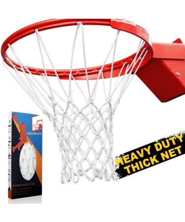ProSlam Premium Quality Professional Heavy Duty Basketball Net Replacement - All Weather Anti Whip,Fits Standard Indoor or Outdoor 12 Loops Rims12 Loops Professional standard size White