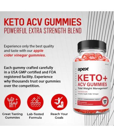 (2 Pack) Apex Keto - Apex Keto+ACV - Apex Keto+ACV Gummies (120 Count) - Buy Online on GoSupps.com