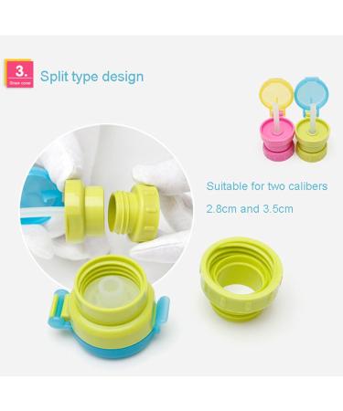 Spill Proof Water Bottle Straw Cap Portable SodaWater Bottle Twist Cover Cap with Straw for Children Adults Bottle Cap Spout Adapter with Straw Protects Kids Mouth No Spill Silicone Water Bottle - Buy Online on GoSupps.com