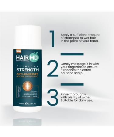 HairMD Clinical Strength Advanced Shampooing anti-pelliculaire 100 ml - Buy Online on GoSupps.com