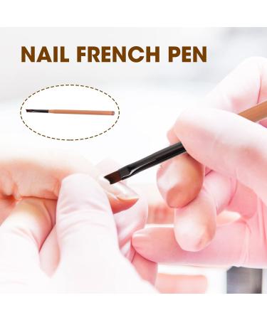 2pcs Professional Nail Clean Up Brushes for French Manicure | Round Angled Tip Head Pen Painting Tools for Gel Polish Mistake Cleaning & Art Design - Premium Synthetic Bristles (Tea Brown) - Buy Online on GoSupps.com